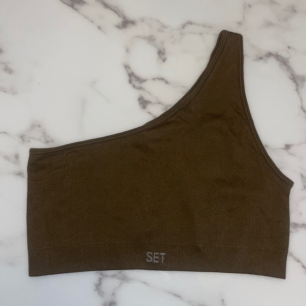 SET Active x Revolve one shoulder sports bra